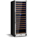154-Bottle Freestanding Wine Cooler Refrigerator Dual Zone Wine Cellar with Dual Temperature Control-Silver by LJGDeals