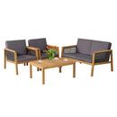 4 Pieces Patio Rattan Furniture Set with Removable Cushions by LJGDeals