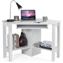 Wooden Study Computer Corner Desk with Drawer-White