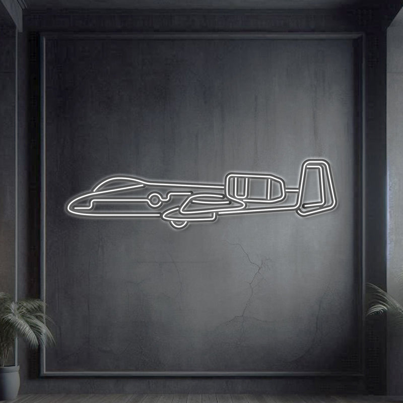 A-10 Thunderbolt 2 Metal Neon Aircraft Wall Art - NCN0006