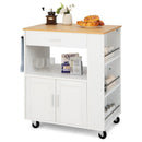 Rolling Kitchen Trolley with 3 Spice Racks Drawer and Open Shelf by LJGDeals