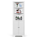 Free Standing Tall Bathroom Corner Storage Cabinet with 3 Shelves by LJGDeals