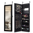 Lockable Wall Door Mounted Mirror Jewelry Cabinet w/LED Lights by LJGDeals