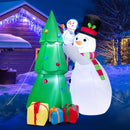6 Feet Tall Inflatable Christmas Snowman and Tree Decoration Set with LED Lights by LJGDeals