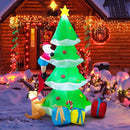 7 Feet Inflatable Christmas Tree with Santa Claus and Dog by LJGDeals