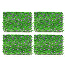 4 Pieces Expandable Faux Ivy Privacy Screen Fence Panel Pack with Flower by DirectDeals