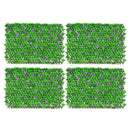 4 Pieces Expandable Faux Ivy Privacy Screen Fence Panel Pack with Flower by LJGDeals