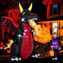 8 Feet Halloween Inflatable Fire Dragon Decoration with LED Lights by LJGDeals