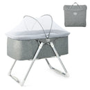 2-In-1 Baby Bassinet with Mattress and Net-Gray by LJGDeals