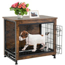 Wooden Dog Crate Furniture with Tray and Double Door-Brown by LJGDeals