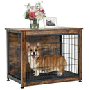 Wooden Dog Crate Furniture with Double Door and Tray-Brown by DirectDeals