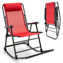 Outdoor Patio Camping Lightweight Folding Rocking Chair with Footrest by LJGDeals