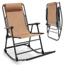 Outdoor Patio Camping Lightweight Folding Rocking Chair with Footrest by LJGDeals