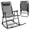 Outdoor Patio Camping Lightweight Folding Rocking Chair with Footrest by LJGDeals
