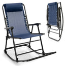 Outdoor Patio Camping Lightweight Folding Rocking Chair with Footrest by LJGDeals