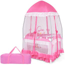 Portable Baby Playpen Crib Cradle with Carring Bag-Pink by LJGDeals