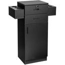 Salon Station Storage Cabinet with 6 Hair Dryer Holders for Hair Stylist-Black by LJGDeals