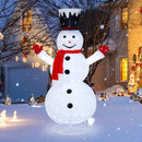 6 Feet Lighted Snowman with Top Hat and Red Scarf-White by LJGDeals