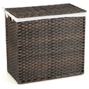 10L 3-Section Laundry Hamper with Liner Bag and Handle-Brown by LJGDeals