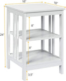3-Tier Nightstand Sofa Side Table with Baffles and Round Corners by LJGDeals