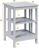 3-Tier Nightstand Sofa Side Table with Baffles and Round Corners by LJGDeals