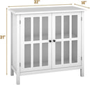 Glass Door Sideboard Console Storage Buffet Cabinet by LJGDeals