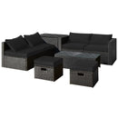 8 Pieces Patio Rattan Storage Table Furniture Set by LJGDeals