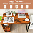 45 Inch Computer Desk with 5 Storage Compartments and Metal Frame by LJGDeals