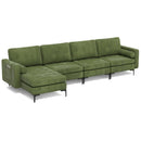 Modular L-shaped 4-Seat Sectional Sofa with Reversible Chaise and 2 USB Socket by LJGDeals