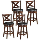 Swivel X-back Upholstered Counter Height Bar Stool with PVC Cushioned Seat by LJGDeals