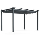 10 x 13 Feet Outdoor Aluminum Retractable Pergola Canopy Shelter-Beige by DirectDeals