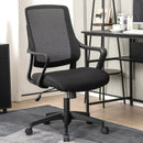 Modern Breathable Mesh Chair with Curved Backrest and Armrest-Black by LJGDeals