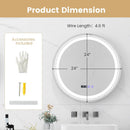 Anti-Fog Round Led Bathroom Mirror with 3 Color LED Lights by DirectDeals