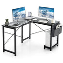 Modern Reversible Computer Desk with Storage Pocket and CPU Stand for Working Writing Gaming-Dark Gray by LJGDeals