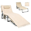 4-Fold Oversize Padded Folding Lounge Chair with Removable Soft Mattress by LJGDeals