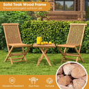 Set of 2 Indonesia Teak Patio Folding Chairs with High Back and Slatted Seat by LJGDeals