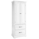 62 Inch Freestanding Bathroom Cabinet with Adjustable Shelves and 2 Drawers-White by LJGDeals