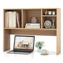 Computer Desktop Bookcase with 4 Cubbies and Open Back Compartment-White by DirectDeals