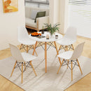Round Modern Dining Table with Solid Wooden Leg-White by LJGDeals