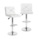 PU Leather Upholstered Bar Stools Set of 2 with Back and Adjustable Height-Black by DirectDeals