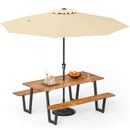 Outdoor Dining Table Set for 6 with 10 Feet Umbrella and Base by LJGDeals