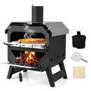 12 Inch Outdoor Pizza Oven with Pizza Stone for Patio Backyard Camping BBQ-Black by LJGDeals