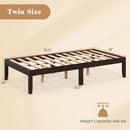14 Inch Twin Wood Platform Bed Frame with Wooden Slats Support by LJGDeals