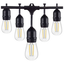 SL101 3000K Warm White LED Low Voltage Bistro String Lights 48 FT Outdoor Weatherproof 12V Edison Bulbs