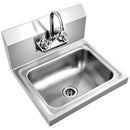 Stainless Steel Sink Wall Mount Hand Washing Sink with Faucet and Back Splash by LJGDeals