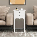 Side Table End Accent Table with 2 Drawers-White by LJGDeals