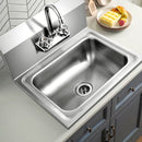 Stainless Steel Sink Wall Mount Hand Washing Sink with Faucet and Back Splash by LJGDeals