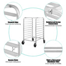 10 Sheets Aluminum Rolling Bakery Pan Rack by LJGDeals