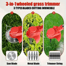 Cordless Electric Lawn Mower 2500W with 2 Batteries & 3 Blades by 2Dropme