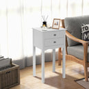 Side Table End Accent Table with 2 Drawers-White by LJGDeals